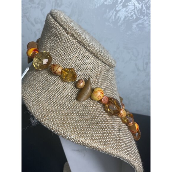 Colorful Beaded Necklace With Wooden Accents & Earthy Tones - Picture 3 of 4